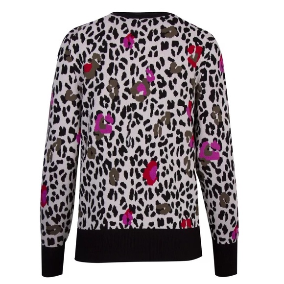 Ted Baker Wilderness Embroidered Leopard Print Sweater in Dusty Pink | RARE! - Picture 2 of 7